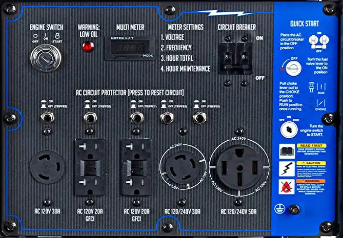 DuroMax XP15000E Control Panel